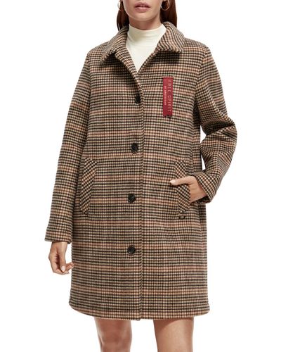 Scotch & Soda Wool-Blended Tailored Coat - Brown