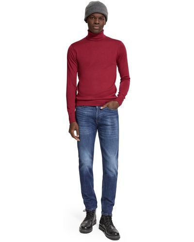 Scotch & Soda Merino Wool Turtleneck Pullover - Red