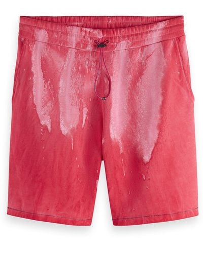 Scotch & Soda Oil-Dye Sweat Shorts - Red