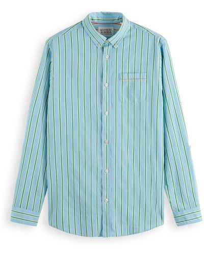 Scotch & Soda 'Dobby Striped Button Down Shirt - Blue