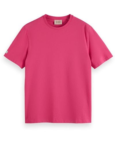 Scotch & Soda Cotton Linen T-Shirt - Pink