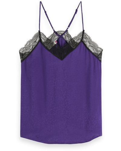 Scotch & Soda Camisole With Lace Detail - Purple