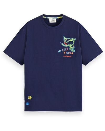 Scotch & Soda 'Swan Printed T-Shirt - Blue