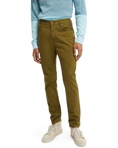 Scotch & Soda Ralston Garment-Dyed Regular Slim Fit Trouser Pants - Green