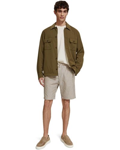 Scotch & Soda Fave Striped Bermuda Shorts - Green