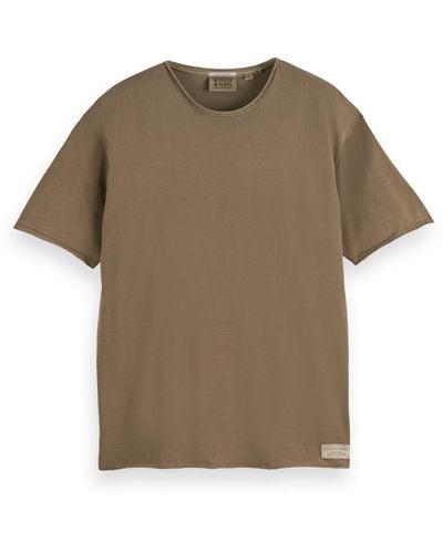 Scotch & Soda Relaxed Fit Raw Edge T-Shirt - Brown