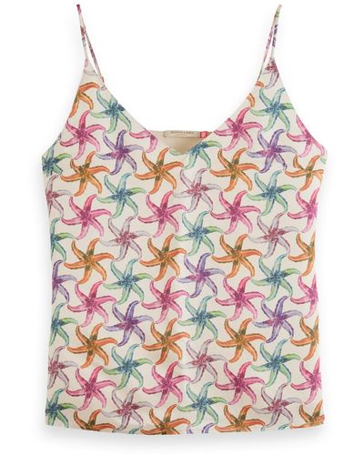Scotch & Soda Camisole Woven Front Jersey Back - Pink