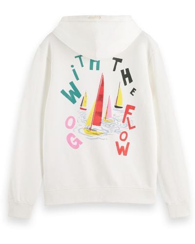 Scotch & Soda 'Go With The Flow Printed Hoodie - White