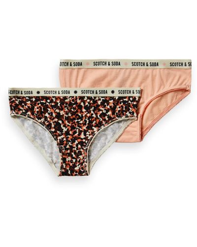 Scotch & Soda Girl'S Printed Two-Pack Briefs - Natural