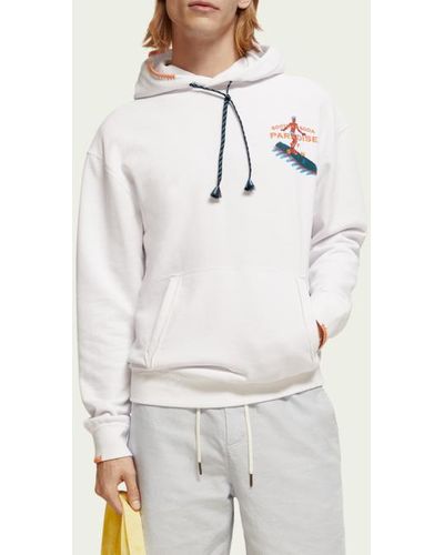 Scotch & Soda Relaxed Fit Artwork Hoodie - Wit