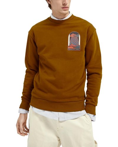 Scotch & Soda Graphic Crewneck Sweater - Brown