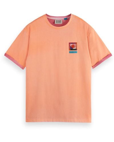 Scotch & Soda Two Color Sprayed T-Shirt - Pink