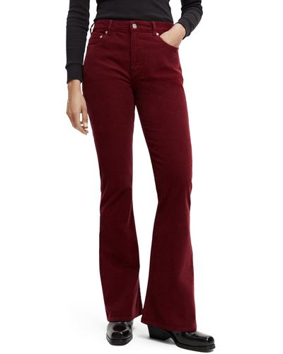 Scotch & Soda The Charm Garment-Dyed Corduroy Flare Pants - Red
