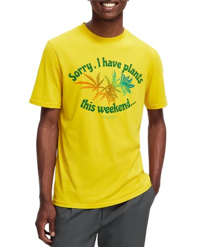 Scotch & Soda Jersey Artwork Crewneck T-Shirt - Yellow