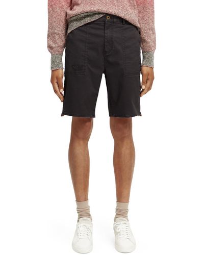 Scotch & Soda Relaxed-Fit Organic Cotton Shorts With Tape Detail - Black