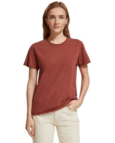 Scotch & Soda Washed Embroidered T-Shirt