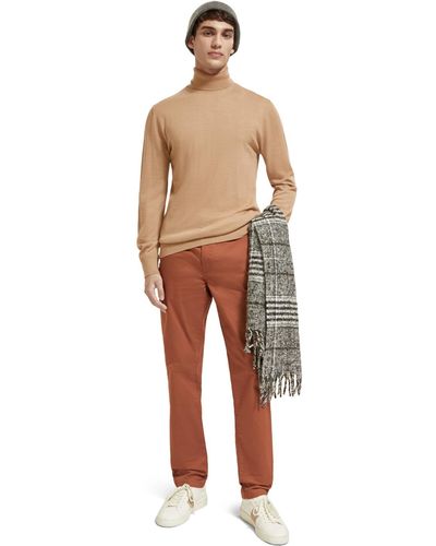 Scotch & Soda Merino Wool Turtleneck Pullover - Natural