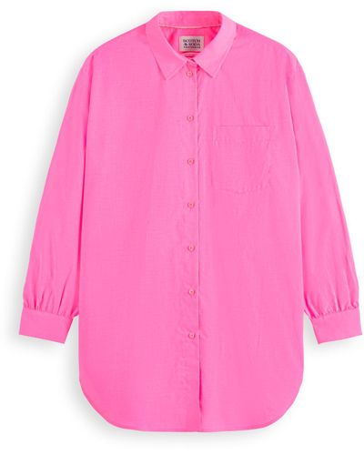 Scotch & Soda Oversized Button Down Shirt - Pink