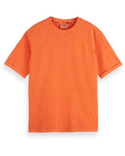 Scotch & Soda 'Garment Dye Artwork T-Shirt - Orange