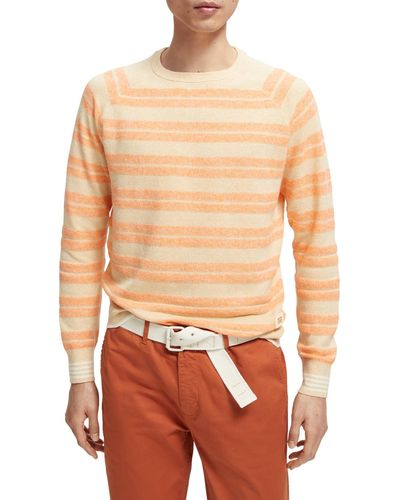 Scotch & Soda Structured Linen-Blend Sweater - Orange