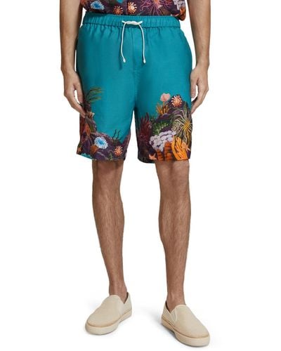 Scotch & Soda ' Printed Bermuda Shorts - Blue