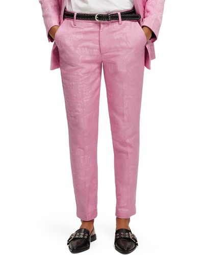 Scotch & Soda The Lowry Mid-Rise Slim Fit Trouser Pants - Pink