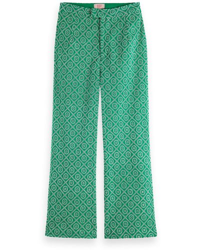 Scotch & Soda Broderie Anglaise Straight Leg Pant Pants - Green