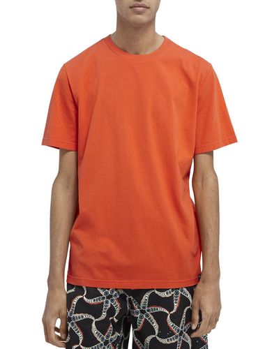Scotch & Soda Graphic Organic Cotton T-Shirt - Orange