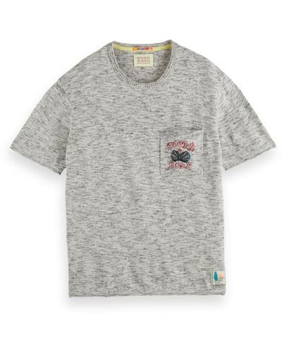 Scotch & Soda 'Embroidered Knit T-Shirt - Gray