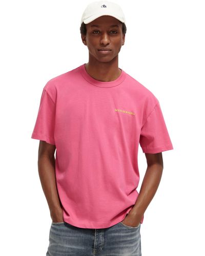 Scotch & Soda Organic Cotton Crewneck T-Shirt - Pink