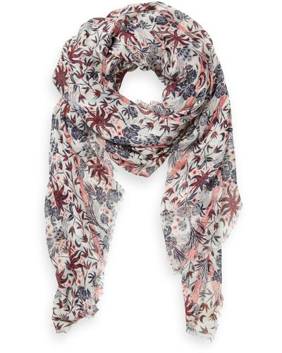 Scotch & Soda Lightweight Tencel Printed Scarf - White