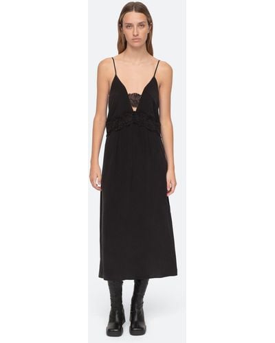 Sea Lorraine Slip Dress - Black