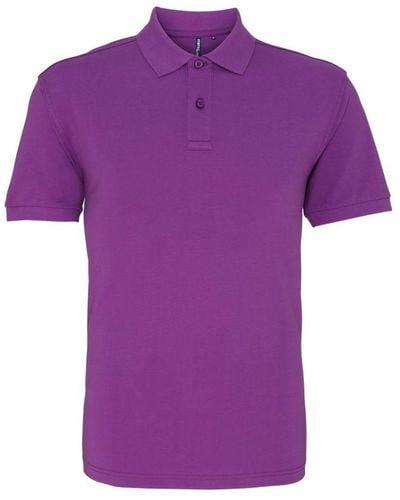 Asquith & Fox Plain Short Sleeve Polo Shirt (Orchid) - Purple