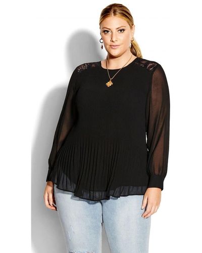 City Chic Plus Size Lust After Top - Black
