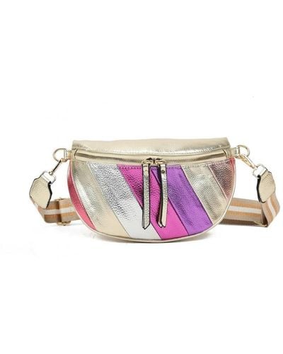Where's That From 'Twist' Colourful Cross Body Belt Bag - Pink