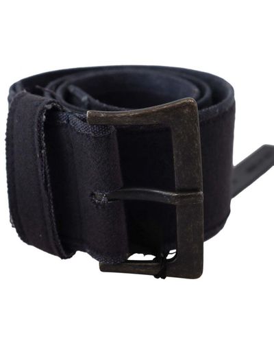 Ermanno Scervino Black Leather Wide Buckle Waist Luxury Belt