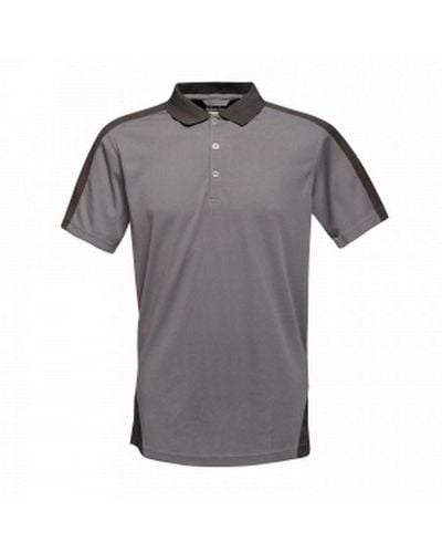 Regatta Contrast Coolweave Polo Shirt (afdichting Grijs/zwart)