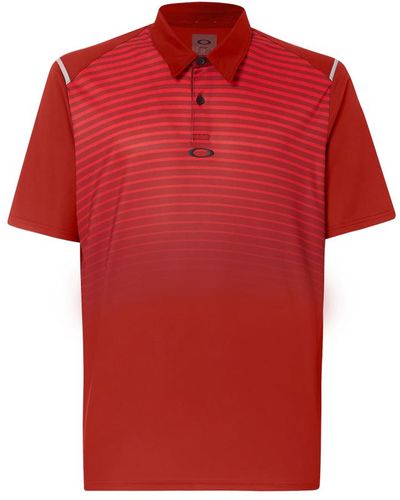 Oakley Short Sleeve Red Striped Golf Polo Shirt 434229 80u