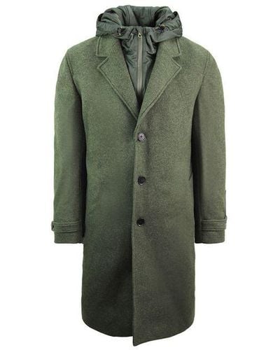 Lacoste Wool Dark Green Coat