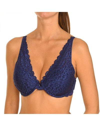 Guess Womenss Bra With Underwire And Elastic Sides O77C03Pz00A - Blue