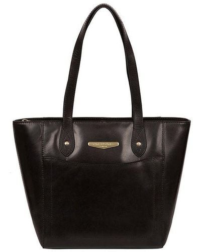 Pure Luxuries 'Marisa' Vegetable-Tanned Leather Tote Bag - Black