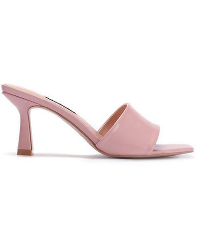 Nine West 'noma' Nude Heeled One Strap Mule Rubber - Pink