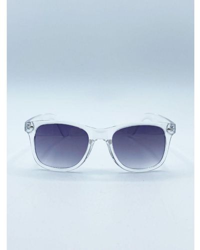 SVNX Clear Wayfarer Sunglasses With Graded Lenses - Blue