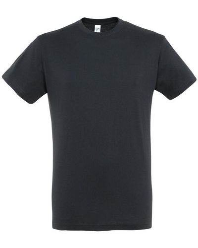 Sol's Regent T-shirt Met Korte Mouwen (muisgrijs) - Zwart