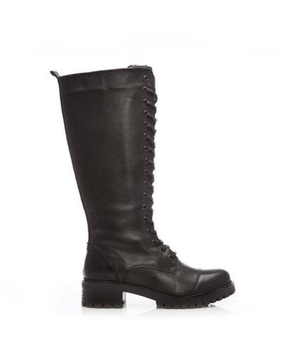 Shoon 'sh Irrona' Black Leather Knee High Boots