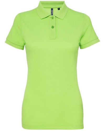 Asquith & Fox Ladies Short Sleeve Performance Blend Polo Shirt (Neon) - Green