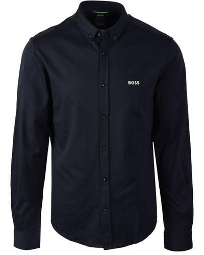 BOSS Boss B_Motion Long Sleeved Shirt Dark - Blue