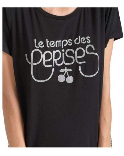 Le Temps Des Cerises Cherry Time Dames T-shirt Domi - Zwart
