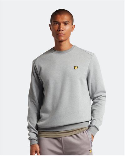 Lyle & Scott Sport Crew Neck Fly Fleece Jumper In Grijs