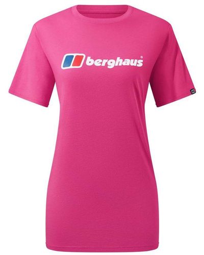 Berghaus Womenss Boyfriend Big Classic Logo T-Shirt - Pink